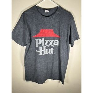 Pizza Hut Men's Gray Short Sleeve T-shirt - Medium Size Employee Uniform Shirt.